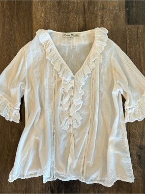 JP and Mattie White Cotton Top